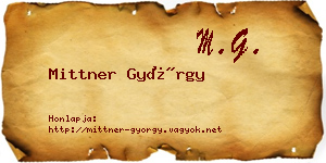Mittner György névjegykártya