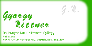 gyorgy mittner business card